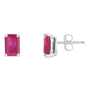 yz Celebration Gems fB[X sAXECO ANZT[ Celebration Gems 14k Gold Emerald Cut Ruby Stud Earrings 14k Whgold