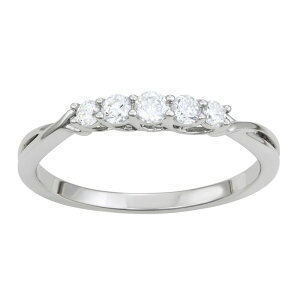 ���F���E�H�� ���f�B�[�X �A�N�Z�T���[ �����O Simply Vera Wang 14k White Gold 1/4 Carat.W. Diamond 5-Stone Ring 14k White Gold �z���C�g