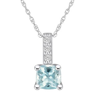 yz Alyson Layne fB[X lbNXE`[J[Ey_ggbv ANZT[ Alyson Layne 14k White Gold Cushion Aquamarine & Diamond Accent Pendant Necklace 14k White Gold