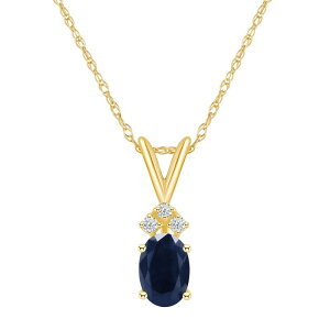Celebration Gems fB[X ANZT[ lbNXE`[J[Ey_ggbv [X Celebration Gems 14k Gold Gemstone & Diamond Accent Pendant Necklace Sapphire Tt@CA