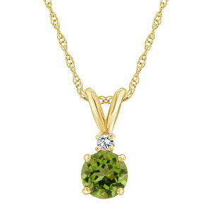 Celebration Gems fB[X ANZT[ lbNXE`[J[Ey_ggbv [X Celebration Gems 14k Gold Peridot & Diamond Accent Pendant Necklace 14k Gold S[h