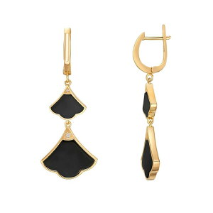 Gemminded fB[X ANZT[ sAXECO Gemminded Gold Over Sterling Silver Black Onyx & Cubic Zirconia Double Drop Earrings Gold Tone S[h