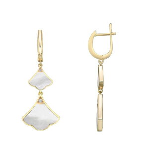 Gemminded fB[X ANZT[ sAXECO Gemminded Gold Over Sterling Silver Mother-Of-Pearl & Cubic Zirconia Double Drop Earrings Gold Tone S[h