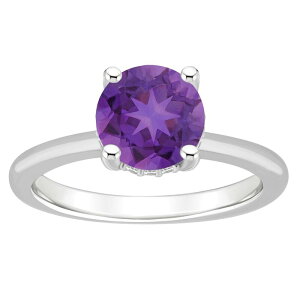 Alyson Layne ���f�B�[�X �A�N�Z�T���[ �����O Alyson Layne Sterling Silver 8 mm Round Gemstone & Diamond Accent Ring Amethyst �V���o�[