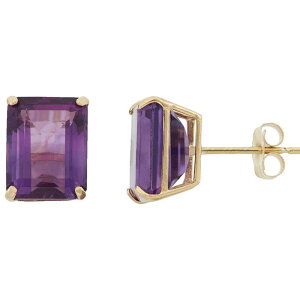 Designs by Gioelli ���f�B�[�X �A�N�Z�T���[ �s�A�X�E�C�������O Designs by Gioelli 10k Gold Amethyst Emerald Cut Solitaire Stud Earrings 10k Goold �G�������h