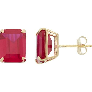 Designs by Gioelli ���f�B�[�X �A�N�Z�T���[ �s�A�X�E�C�������O Designs by Gioelli 10k Gold Lab-Created Ruby Emerald Cut Solitaire Stud Earrings 10k Goold �G�������h