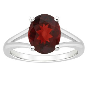 yz Alyson Layne fB[X O ANZT[ Alyson Layne Sterling Silver 10 mm x 8 mm Oval Gemstone Split Shank Solitaire Ring Garnet