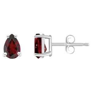 yz Celebration Gems fB[X sAXECO ANZT[ Celebration Gems 14k White Gold Pear Shape Gemstone Stud Earrings Garnet