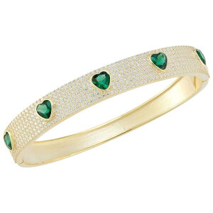 Sunkissed Sterling ���f�B�[�X �A�N�Z�T���[ �u���X���b�g�E�o���O���E�A���N���b�g Sunkissed Sterling 14k Gold Over Silver Cubic Zirconia Multi Heart Bangle Bracelet Gold Tone �S�[���h