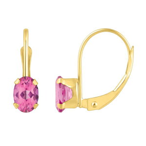 yz Celebration Gems fB[X sAXECO ANZT[ Celebration Gems 10k Gold Oval Pink Topaz Leverback Earrings 10k Gold