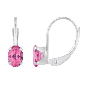yz Celebration Gems fB[X sAXECO ANZT[ Celebration Gems 10k Gold Oval Pink Topaz Leverback Earrings 10k White Gold