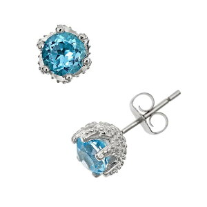 yz Celebration Gems fB[X sAXECO ANZT[ Celebration Gems Sterling Silver Blue Topaz Stud Earrings Silver