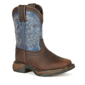 LAMO ���f�B�[�X �V���[�Y �u�[�c�E���C���u�[�c LAMO Lil Durango Boys' Full Grain Saddle Western Boots Blue �u���[