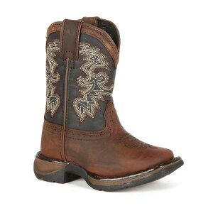 LAMO ���f�B�[�X �V���[�Y �u�[�c�E���C���u�[�c LAMO Lil Durango Boys' Full Grain Saddle Western Boots Tan Midnight �^��