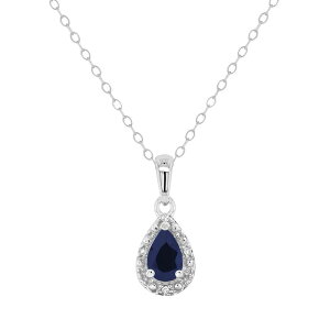 Celebration Gems fB[X ANZT[ lbNXE`[J[Ey_ggbv [X Celebration Gemsterling Silver Pear Shaped Genuine Ruby Diamond Accent Frame Pendant Necklace Sapphire Tt@CA