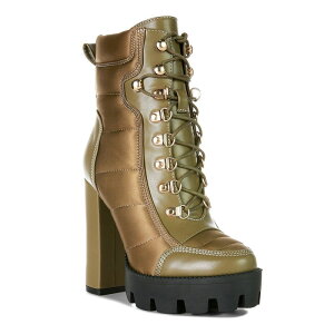 �����h�����O ���f�B�[�X �V���[�Y �u�[�c�E���C���u�[�c �A���N�� �q�[�� London Rag Scotch Women's Block Heel Ankle Boots Khaki �J�[�L
