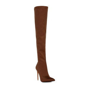 �����h�����O ���f�B�[�X �V���[�Y �u�[�c�E���C���u�[�c London Rag No Calm Women'superstretch Knee High Stiletto Boots Tan �^��