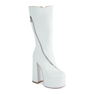 �����h�����O ���f�B�[�X �V���[�Y �u�[�c�E���C���u�[�c �v���b�g�t�H�[�� London Rag Women's Platformid-Calf Boots White �z���C�g