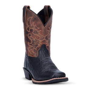 _|Xg fB[X V[Y u[cECu[c Dan Post Little River Boys' Western Boots Black Brown ubN