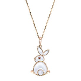 【送料無料】 Gemminded レディース ネックレス・チョーカー・ペンダントトップ アクセサリー Gemminded 18k Gold over Sterling Silver Mother-of-Pearl & Garnet Rabbit Pendant Necklace Gold Tone
