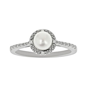 Celebration Gems ���f�B�[�X �A�N�Z�T���[ �����O Celebration Gemsterling Silver Freshwater Cultured Pearl andiamond Accent Frame Ring Silver �V���o�[