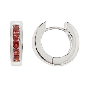 yz Celebration Gems fB[X sAXECO ANZT[ Celebration Gems Sterling Silver Garnet Hinged Hoop Earrings Multi/None