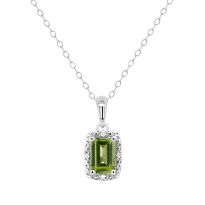 yz Celebration Gems fB[X lbNXE`[J[Ey_ggbv ANZT[ Celebration Gems Sterling Silver Gemstone & Diamond Accent Pendant Necklace Peridot