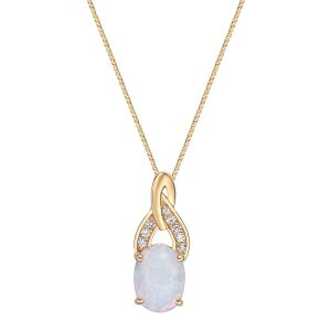Gemminded ���f�B�[�X �A�N�Z�T���[ �l�b�N���X�E�`���[�J�[�E�y���_���g�g�b�v Gemminded 2 Micron 18K Gold Plated Sterling Silver Lab-Created Opal & Lab-Created White Sapphire Pendant Gold Tone �S�[���h