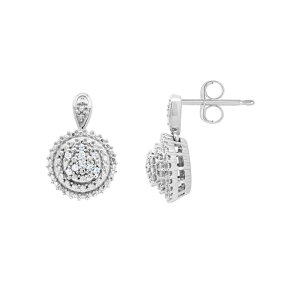 yz Celebration Gems fB[X sAXECO ANZT[ Celebration Gems Sterling Silver 1/10 Carat T.W. Diamond Drop Earrings Sterling Silver