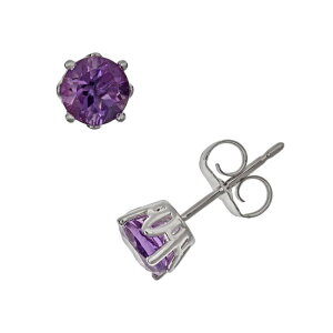 yz Celebration Gems fB[X sAXECO ANZT[ Celebration Gems Sterling Silver African Amethyst Stud Earrings Purple