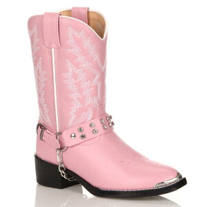 �h�D�����S ���f�B�[�X �V���[�Y �u�[�c�E���C���u�[�c Lil Durango Girls' 10-in. Rhinestone Cowboy Boots Pink �s���N