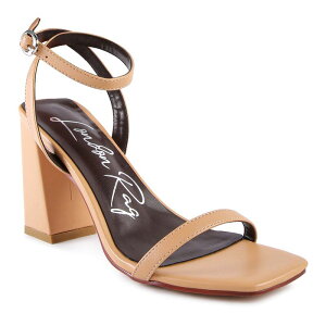 yz hO fB[X pvX V[Y London Rag Block Heel Women's Ankle Strap Sandals Beige