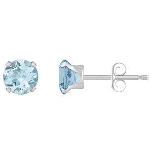 yz Celebration Gems fB[X sAXECO ANZT[ Celebration Gems 10k Gold Round Aquamarine Stud Earrings 10k White Gold