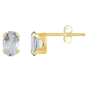 yz Celebration Gems fB[X sAXECO ANZT[ Celebration Gems 10k Gold Oval White Topaz Stud Earrings 10k Gold