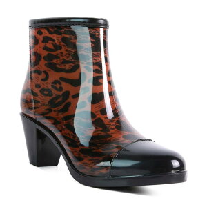 �����h�����O ���f�B�[�X �V���[�Y �u�[�c�E���C���u�[�c �q�[�� London Rag Mizzle Smart Women's Block Heeled Rainboots Brown �u���E��