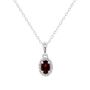 yz Celebration Gems fB[X lbNXE`[J[Ey_ggbv ANZT[ Celebration Gems Sterling Silver Oval Genuine Citrine Diamond Accent Frame Pendant Necklace Garnet