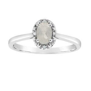 yz Celebration Gems fB[X O ANZT[ Celebration Gems Sterling Silver Oval Genuine Garnet Diamond Accent Frame Ring Moonstone