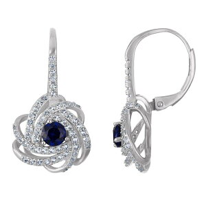 Designs by Gioelli fB[X ANZT[ sAXECO Designs by Gioelli Sterling Silver Gemstone Love Knot Leverback Earrings Cr Sapphire Tt@CA