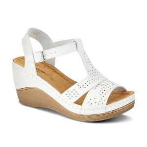 yz tNTX fB[X T_ V[Y Flexus by Spring Step Natala Women's Wedge Sandals White