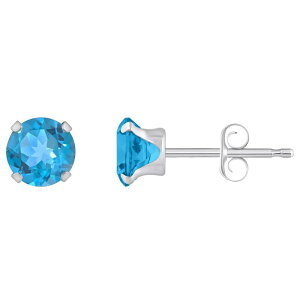 yz Celebration Gems fB[X sAXECO ANZT[ Celebration Gems 10k White Gold Round Blue Topaz Stud Earrings 10k White Gold