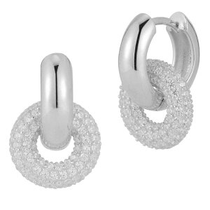 Sunkissed Sterling fB[X ANZT[ sAXECO Sunkissed Sterling Cubic Zirconia Interlocking Circle Drop Earringsilver Tone Vo[