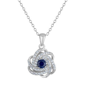Designs by Gioelli fB[X ANZT[ lbNXE`[J[Ey_ggbv [X Designs by Gioelli Sterling Silver Gemstone Love Knot Pendant Necklace Cr Sapphire Tt@CA