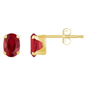 yz Celebration Gems fB[X sAXECO ANZT[ Celebration Gems 10k Gold Oval Lab-Created Ruby Stud Earrings 10k Gold
