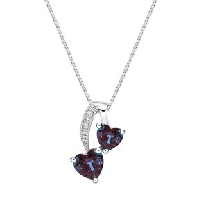 yz Gemminded fB[X lbNXE`[J[Ey_ggbv ANZT[ Gemminded Sterling Silver Lab-Created Alexandrite & Diamond Accent Pendant Necklace Sterling