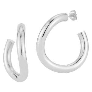 Sunkissed Sterling ���f�B�[�X �A�N�Z�T���[ �s�A�X�E�C�������O Sunkissed Sterling 14k Gold Over Large Wave Tube Hoop Earringsilver Tone �V���o�[
