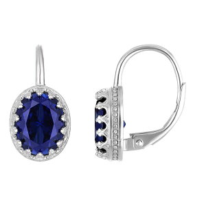 yz Designs by Gioelli fB[X sAXECO ANZT[ Designs by Gioelli Sterling Silver Gemstone Leverback Earrings Cr Sapphire