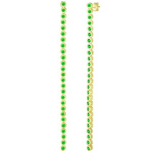Sunkissed Sterling ���f�B�[�X �A�N�Z�T���[ �s�A�X�E�C�������O Sunkissed Sterling Cubic Zirconia Long Drop Earrings Gold Tone Green �O���[��