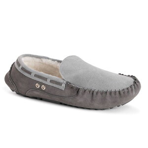 ���N���N�X �����Y �V���[�Y �T���_�� MUK LUKSR Everett Men's Moccasin Slippers Dark Gray �O���[
