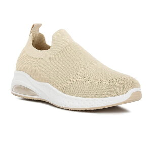 hO fB[X V[Y Xj[J[ jbg London Rag Jafna Women's Knitted Slip-On Sneakers Beige x[W