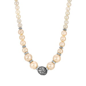 1928 ���f�B�[�X �A�N�Z�T���[ �l�b�N���X�E�`���[�J�[�E�y���_���g�g�b�v ���[�X 1928 Silver-Tone Simulated Pearl Filigree Bead Necklace Peach �s�[�`